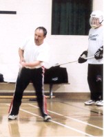 Player practicing shot on goal