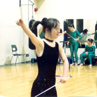 Jordon performing ribbon routine