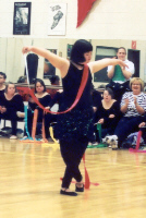 Christy performing ribbon