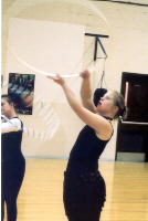 Emily performing hoop