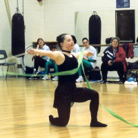 Katherine performing ribbon