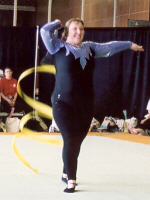 Athlete performing level 2 ribbon routine