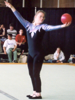 Athlete performing level 2 ball routine