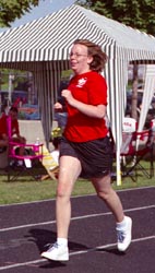 Athlete running in race