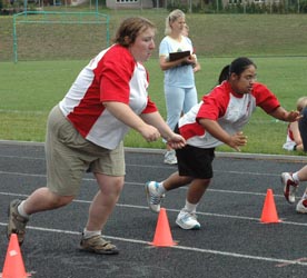 Two Athletes beginning a race