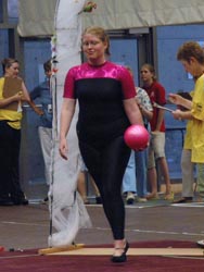 Athlete steps out to start her Ball routine