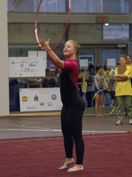 Athlete performs her Hoop Routine